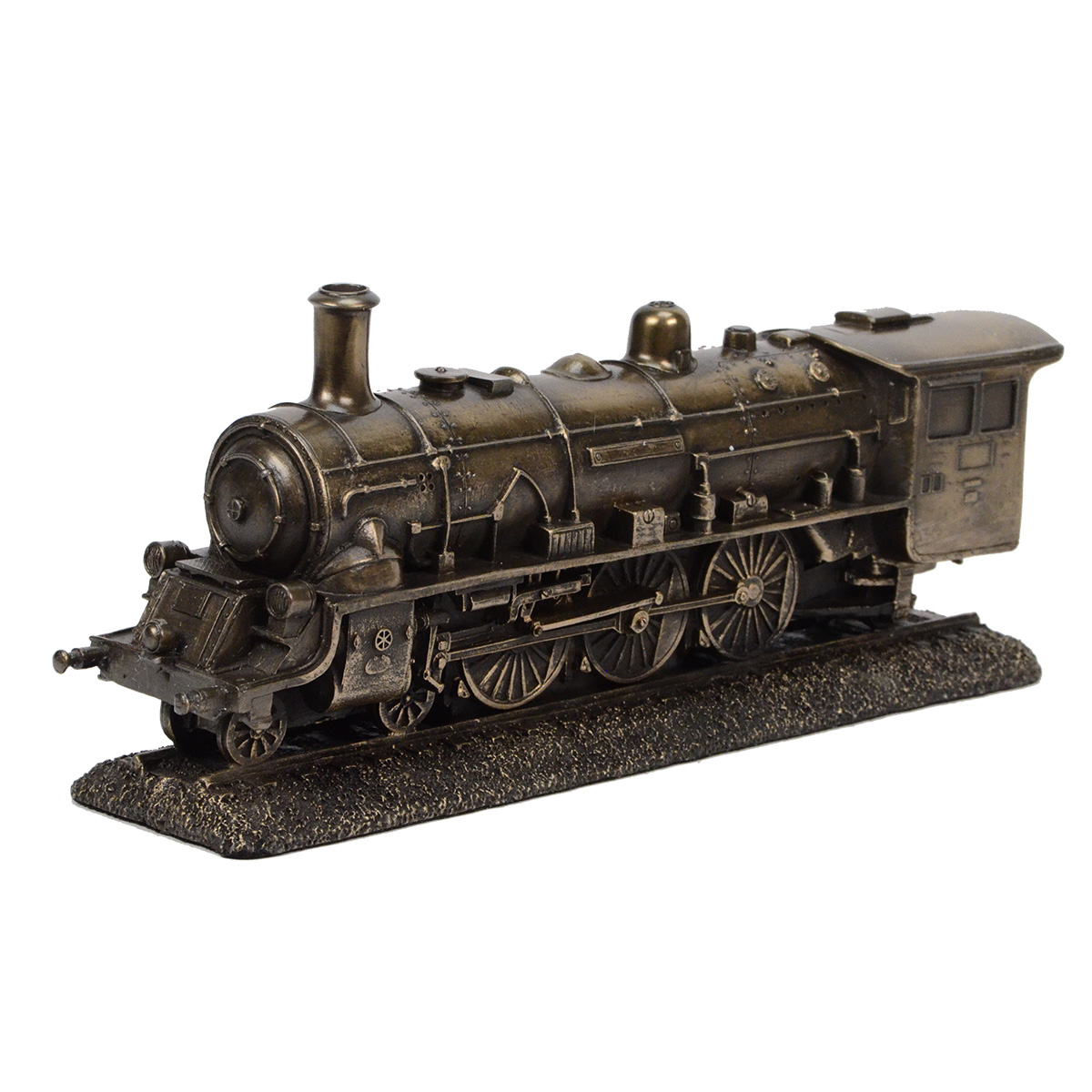 Bronze Metal Steam Locomotive Model Die Cast Train Engine Replica RR Collectible